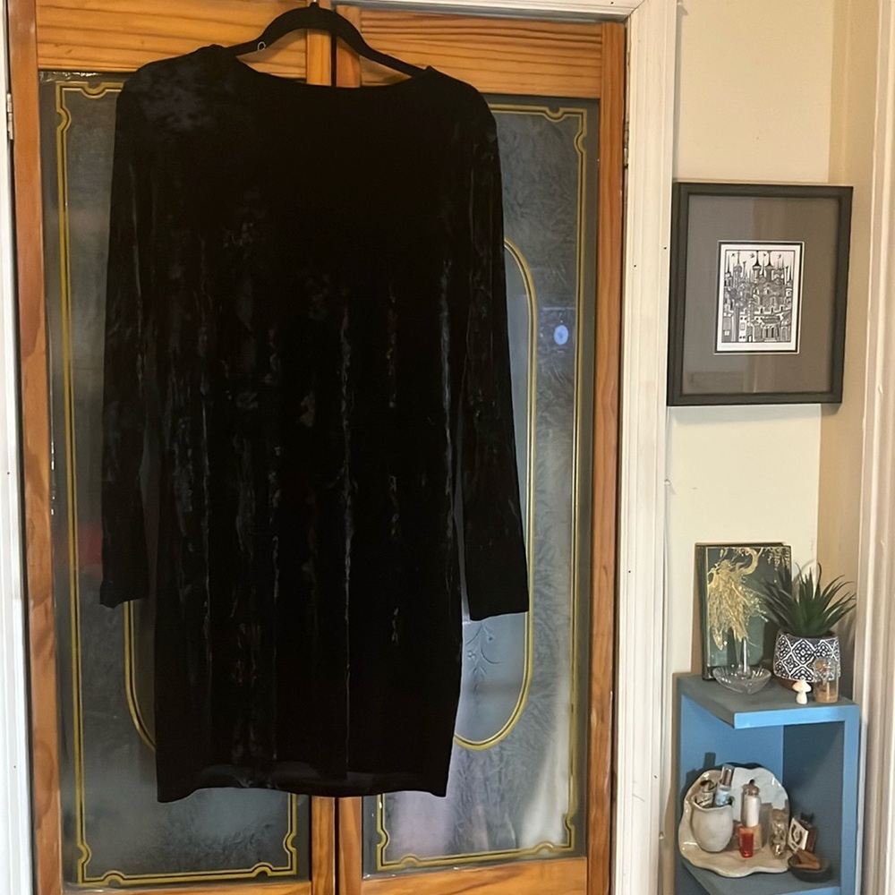 Crushed velvet boar neck mini dress